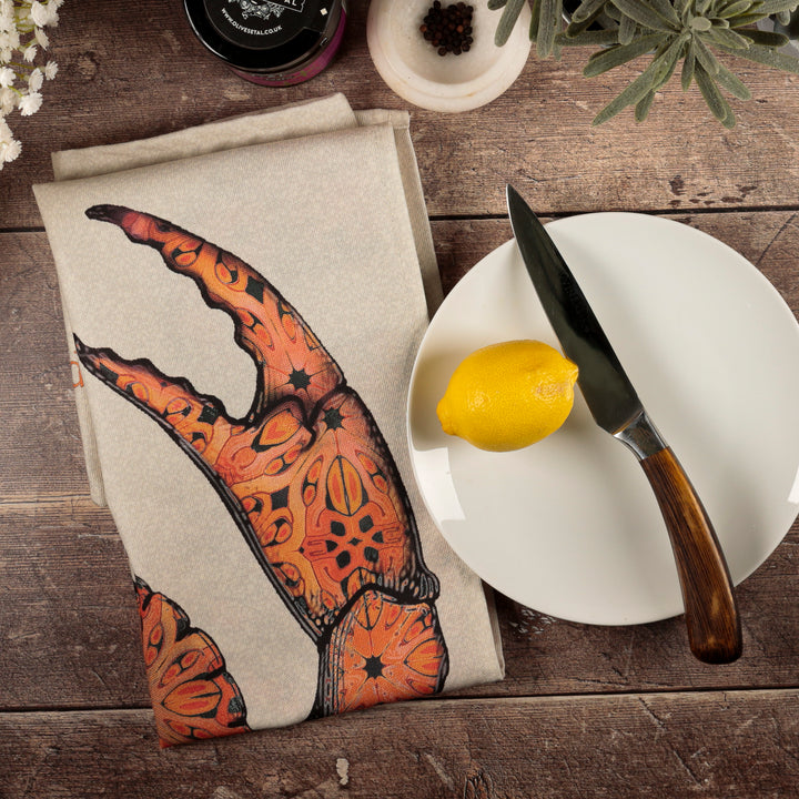 Waving Crab tea towel - 100% Cotton