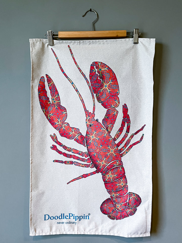 SALE - Lobster tea towel - 100% Cotton