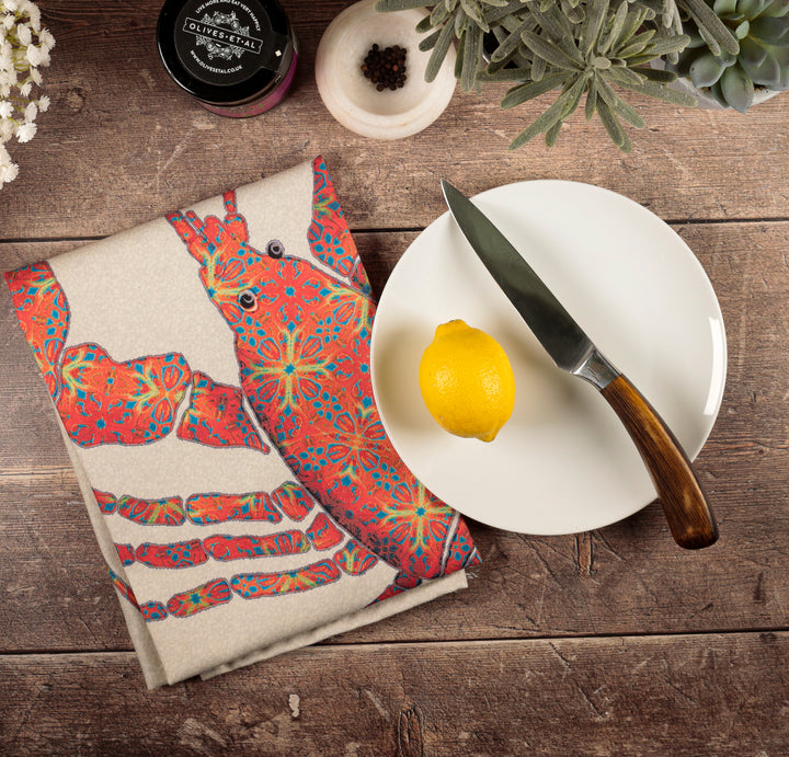SALE - Lobster tea towel - 100% Cotton
