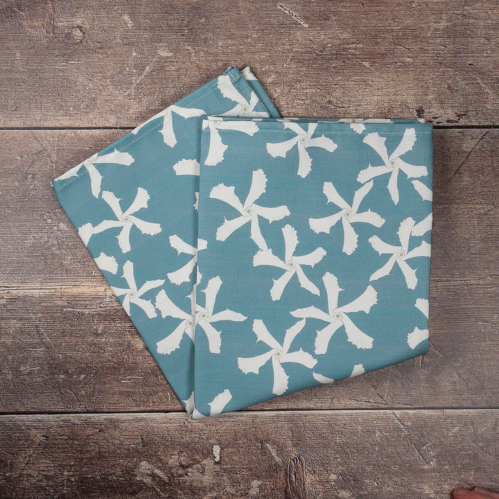 Sale | Jasmine Flowers tea towel - Aqua - 100% Cotton