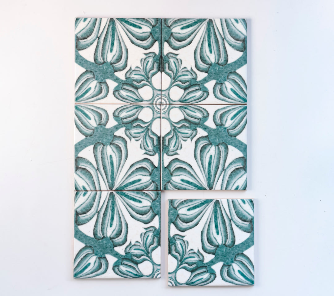 SALE : Tradescantia Tiles - Set of 7x 10.8cm