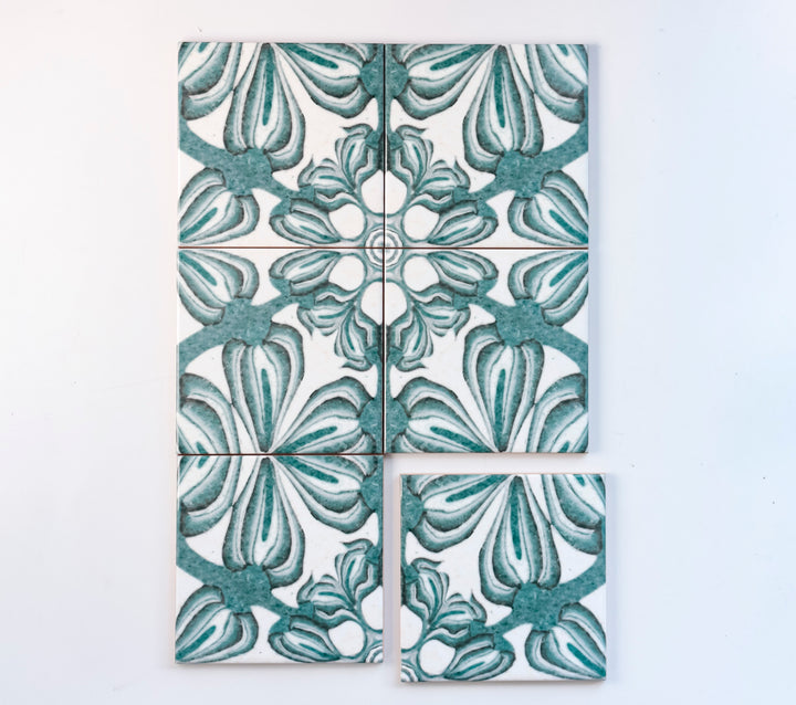 SALE : Tradescantia Tiles - Set of 7x 10.8cm