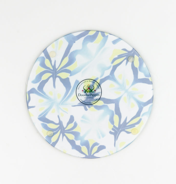 Navy Blue Yellow modern abstract chopping board - Large