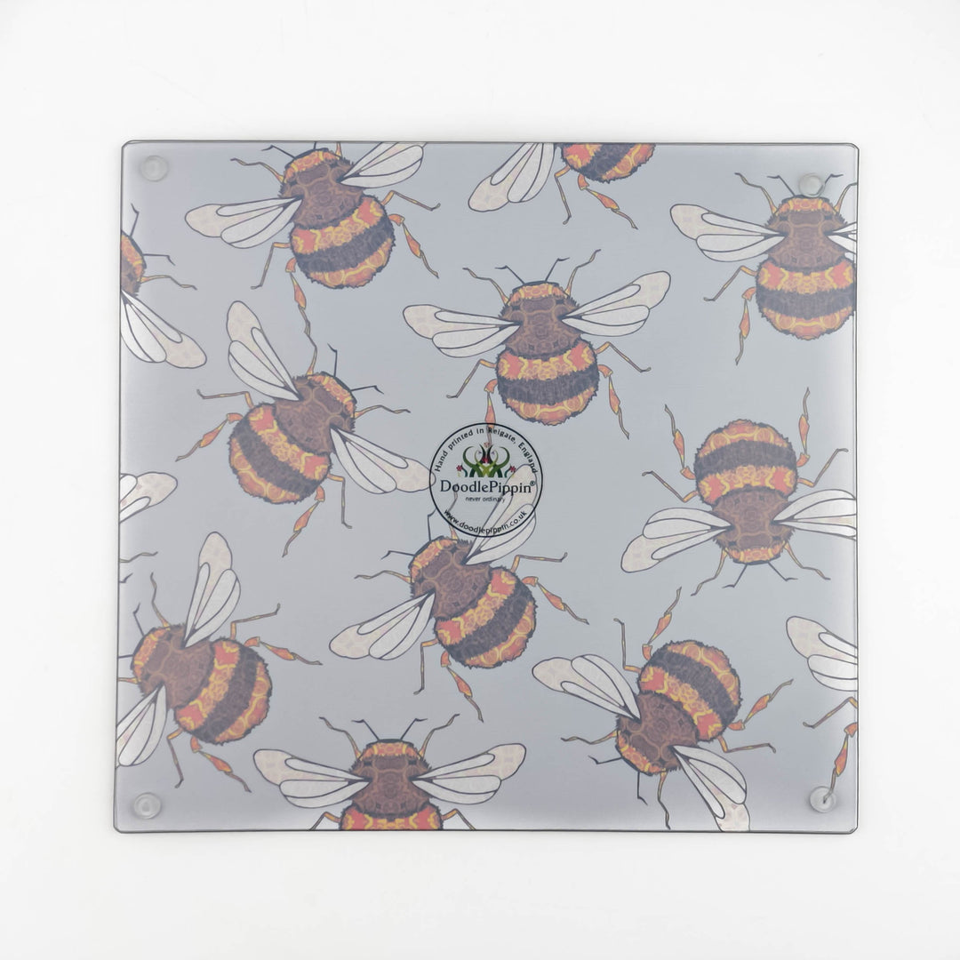 Red Gold Bumble Bees Worktop Protector