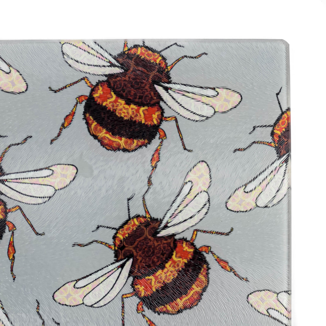 Red Gold Bumble Bees Worktop Protector