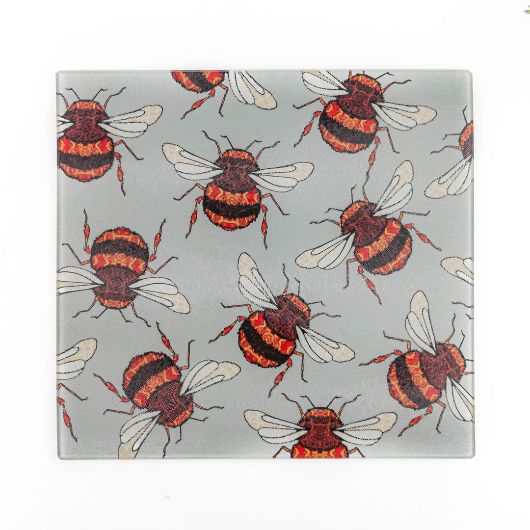 Red Gold Bumble Bees Worktop Protector