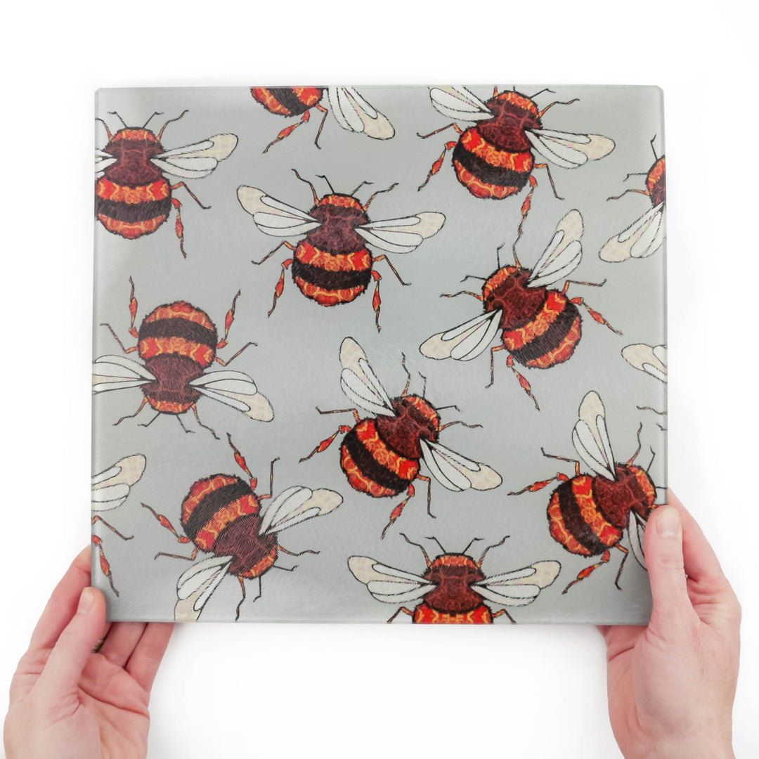 Red Gold Bumble Bees Worktop Protector